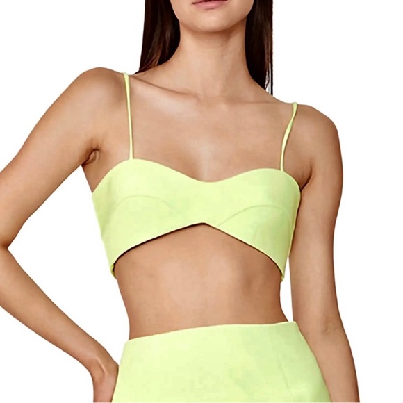 NEW BARDOT GREEN BRALETTE CROP TOP - Picture 1 of 9